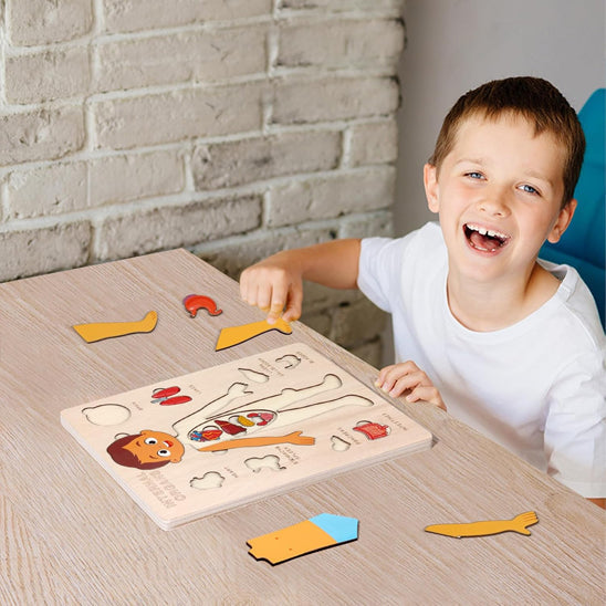 Puzzle du corps humain - Jouet Éducatif Montessori pour Enfants